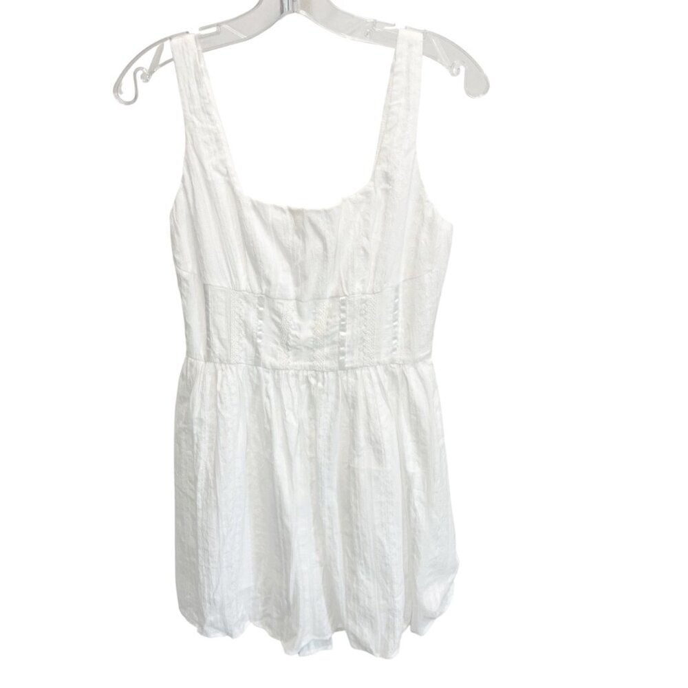 NEW Commense‎ White Milkmaid Mini Dress Square Neck Minimalist - Size XS